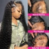 Lace Frontal Human Hair Deep Wave Frontal Wig Raw Remy Brazilian For Women